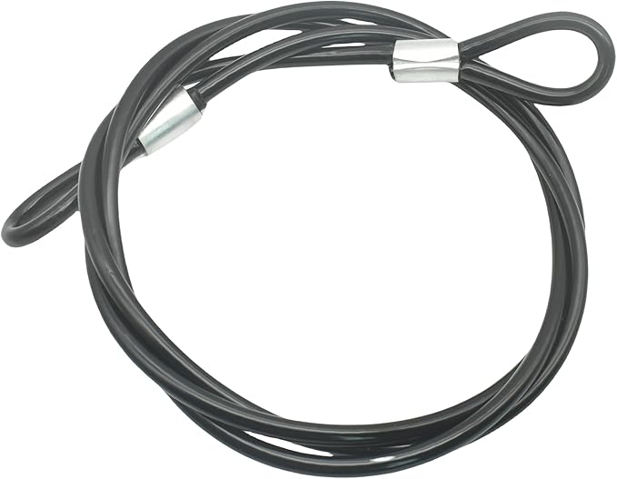 5FT 6mm Stainless Steel Security Cable Lock,Braided Steel Vinyl Coated Safety Cable Luggage Lock,Flexible Steel Cable Security Wire Rope Double Loop
