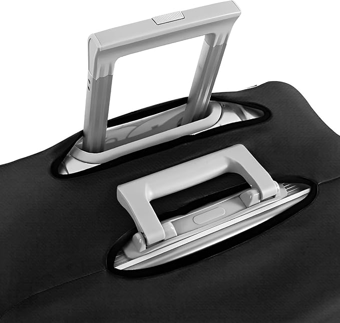 24 Inch PVC Luggage Protector Covers for TSA Approved Clear Suitcase Cover Protector Transparent Luggage Protective Cover Set (Black, Suitable for 23"-24")
