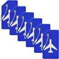 6 Pack Silicone Luggage Tag for Suitcases with Stainless Loop, Privacy Protection Travel Bag Tags Perfect to Quickly Spot Baggage Handbag (Dark Blue)