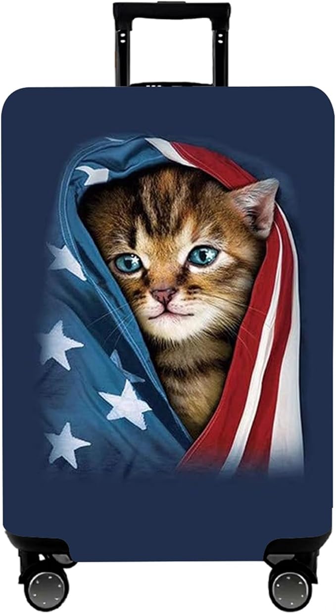 WUJIAONIAO Travel Luggage Cover Baggage Suitcase Cover Protector Skins 18-32 Inch (Cat A, XL (for 29-32 inch luggage))