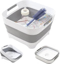 Collapsible Wash Basin for Baby Bottles - 2.4 Gallons Portable Wash Bin for RV Camping Sink, Space-Saving Dish Tub.Laundry & Utility Room Sinks