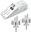 2 Pack Portable Door Lock & 120dB Travel Door Stopper Alarm, 3-Level Sensitivity Adjustable Travel Security Wedge for Hotel Home Apartment Dorm