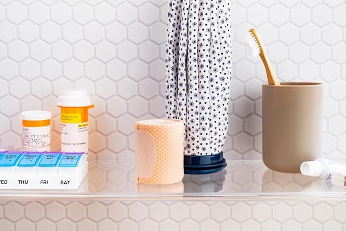Ezy Dose Weekly (7-Day) AM/PM Pill Organizer, Vitamin and Medicine Box, Small Pop-out Compartments, 2 Times a Day, Blue and Purple Lids