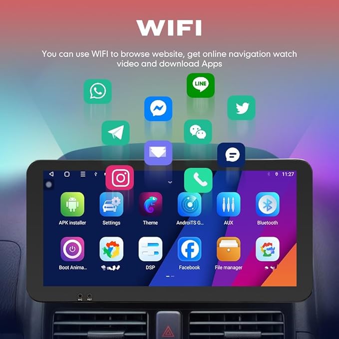 Kunfine CarPlay Android Auto Navigation Stereo GPS Radio Reverse Camera Display 10.33" QLED Touchscreen Headunit Tablet Pad Media Player for Subaru Forester 2007-2013, if Applicable Octa Core 2G+32G