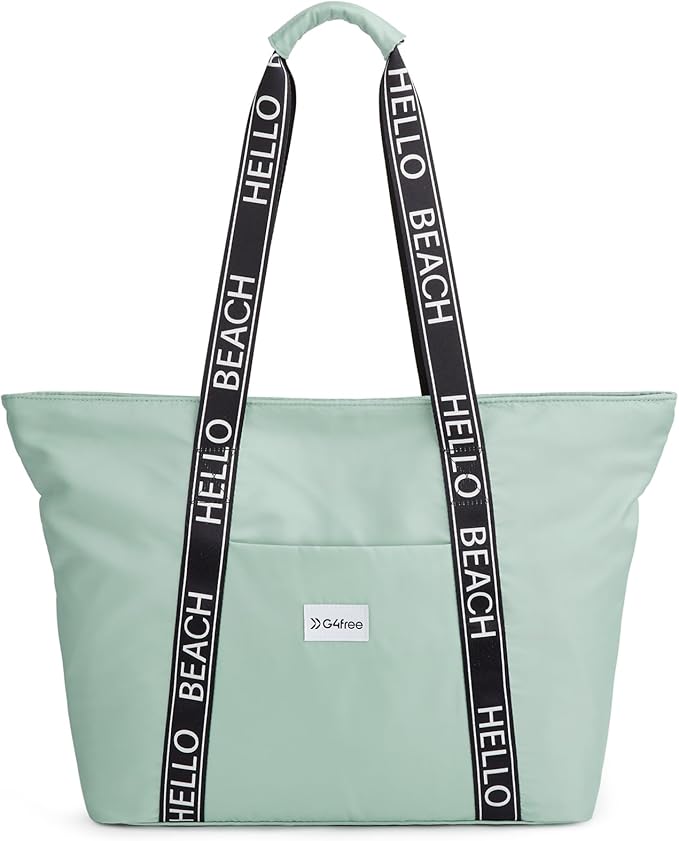 G4Free Beach Bag, Waterproof Beach Bags for Women, Personalized Strap Tote Bag for Women Birthday Gifts