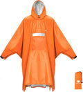 ANYOO Hooded Rain Poncho for Adults Waterproof Lightweight Rain Coat for Men Women Reusable Rain Jacket for Emergency Outdoor