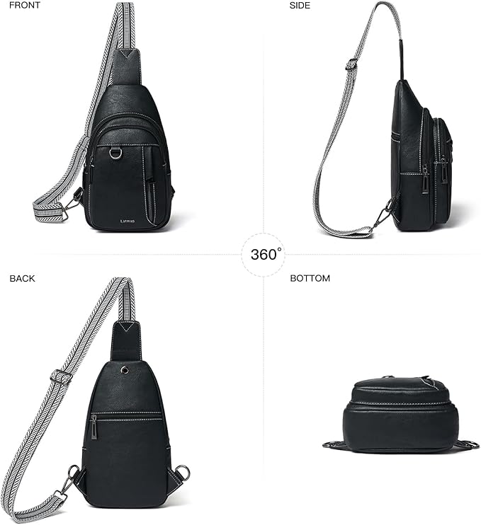7L Sling Bag for Women Men Leather Small Sling Backpack Daypack Anti Theft Fanny Pack Crossbody Purse Travel