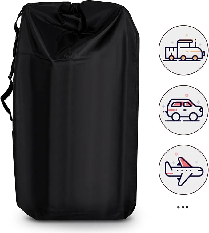 LIHAO Stroller Travel Bag, Gate Check Bag for Car Seat, Waterproof Travel Carry Bag, 600D Oxford, Black