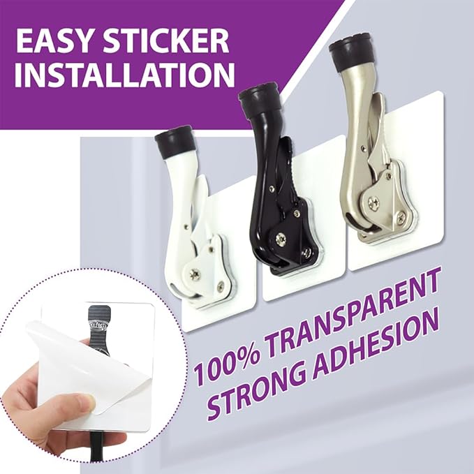 Door Stopper with Adhesive Bracket Stickers, No Drilling or Tools Needed, Available for All Doors, Door Holder, Heavy Door Stop, KickDown Door Stoppers by HASHI (Satin Nickel/Bracket 2pack)