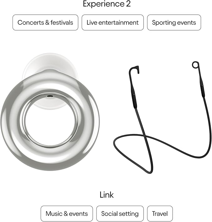 Loop Earplugs Experience Bundle Loop Experience 2 + Link | Reusable Ear Plugs for Live Events, Festivals, Motorcycles, Noise Sensitivity & More | 18 dB Noise Reduction