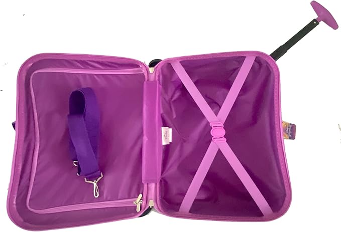 Disney Princess Ride on Suitcase for Kids, 18'' Toddler Carry-On Luggage With Wheels, Cute Lightweight Kids Travel Suitcase Trolley