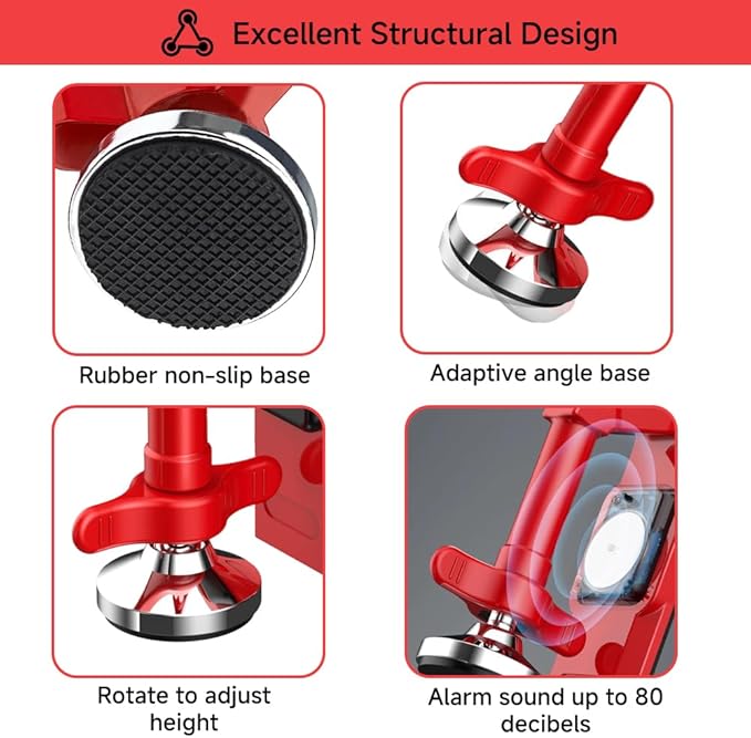 Portable Alarm Door Stopper for Additional Safety in Hotel,Apartment and Bedroom,Removable Bottom Door Jammer Device,Anti Theft Extra Security Lock Kit for Travel. (Alarm Stopper)