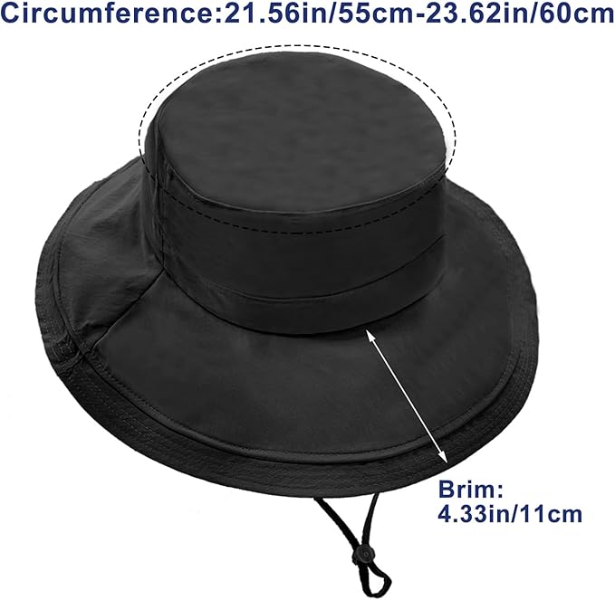 Sun Hats for Women Wide Brim Ponytail UV Protection Beach Hat Packable Waterproof Bucket Hat for Travel Hiking Gardening