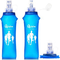 Qidoe 2 Pack Running Vest Soft Flask, 17oz/500ml BPA-Free TPU Collapsible Soft Water Bottle for Hydration Pack, Running Vest, Folding Water Bottles for Hiking Cycling Climbing