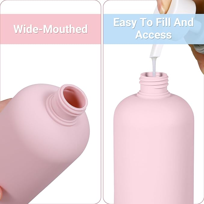 ASEVAT 10oz 4pack Refillable Travel Shampoo and Conditioner Bottles, Travel Size containers, Travel Bottle for toiletries, Squeeze Bottles with Flip Cap, Empty Plastic Leak Proof Travel Bottles