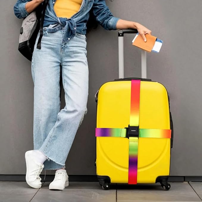 Adjustable Travel Luggage Strap Suitcase Belt Travel Bag Accessories 1.96 in W x 6.23 ft L