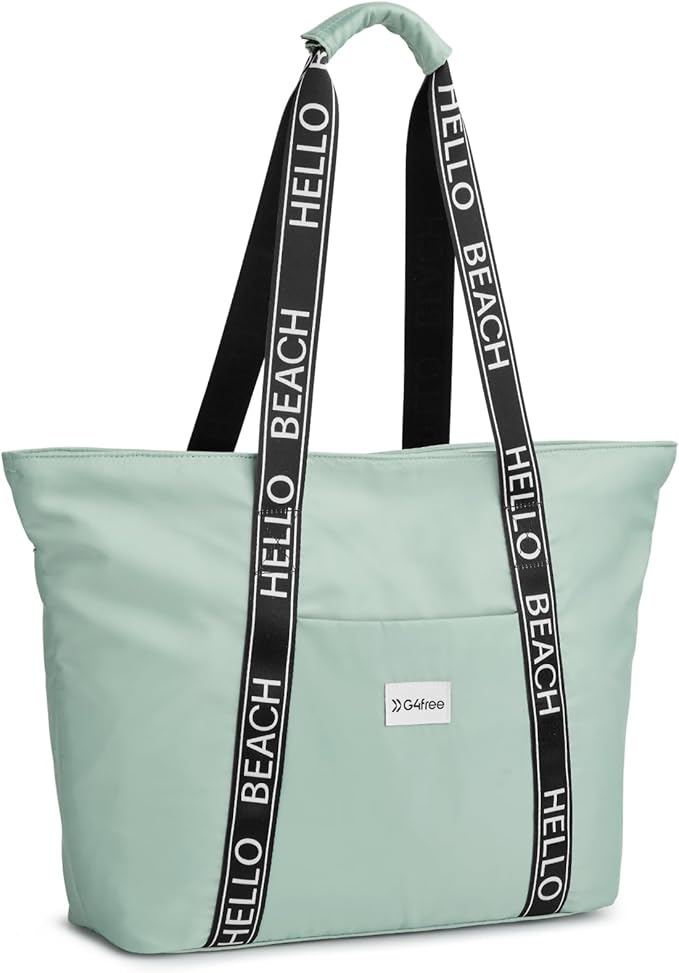 G4Free Beach Bag, Waterproof Beach Bags for Women, Personalized Strap Tote Bag for Women Birthday Gifts