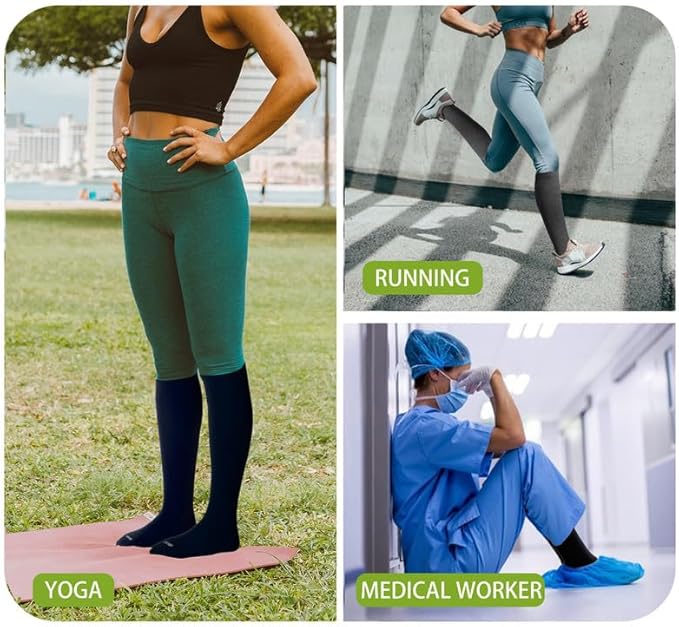 LEVSOX Compression Socks for Pregnant Women 20-30 mmHg Knee High Cute Funny Mens Supports Socks for Nurses, Medical, Travel