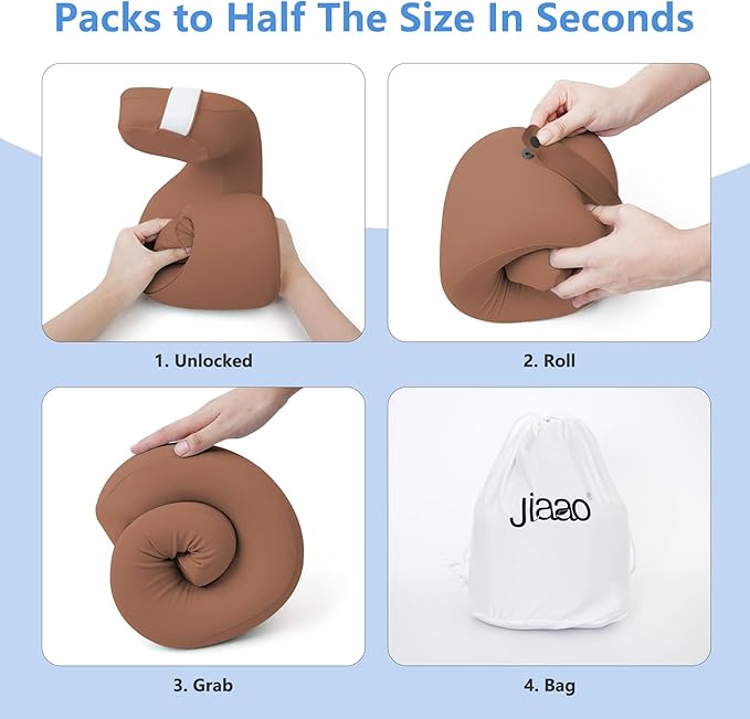 Travel Neck Pillow, Advanced Neck Support for International Flights, 3D Eye Masks, Ear Plugs and Storage Bag, Memory Foam U-Shaped Pillow for Travel, Sleep Rest, Trains, Road Trips