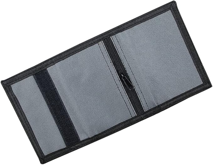 NEICY RFID Blocking Canvas Wallet for Men and Women - Camo Trifold Outdoor Sports Wallets with Magic Sticker for Teen Kids (Grey)