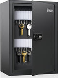 Uniclife 40 Position Slotted Key Cabinet with Combination Lock Resettable Black Digital Security Storage Box Steel Key Organizer with Slotted Racks White Key Tag Labels and Permanent Pen