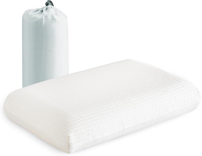 YOUR MOON Memory Foam Travel Pillow, Pure Cotton Cover, Compressible Camping Pillow for Sleeping, Portable Backpacking Support Pillows for Hiking, Car & Airplane (Off White)