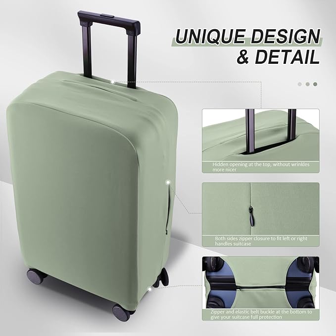 Travel Luggage Cover Suitcase Protector Scratch-Resistant Fit 19-31 Inch Suitcase, Not Included Suitcase (Cyan, XL(28-29 inch))