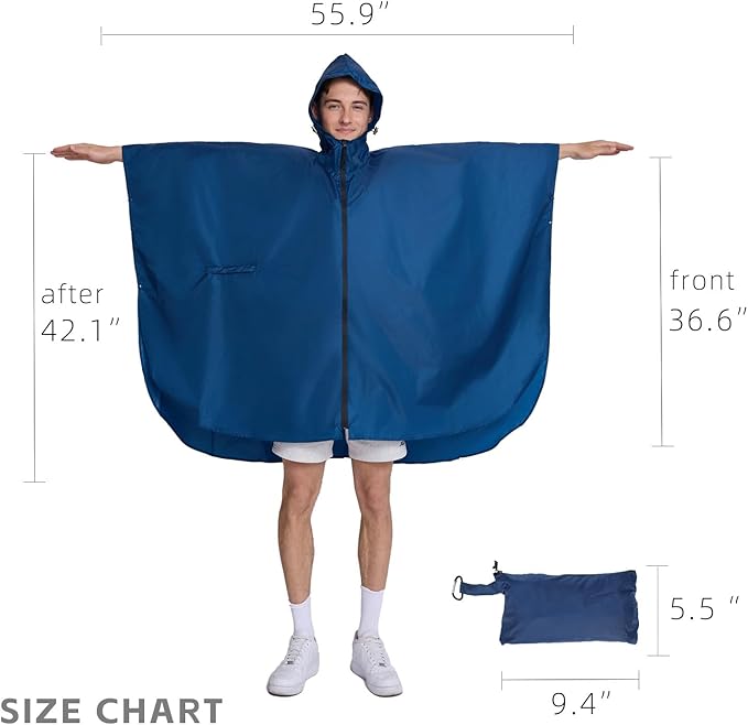 Cloak raincoat Unisex poncho Adult hooded men and women with pockets Mountaineering hiking rainstorm prevention