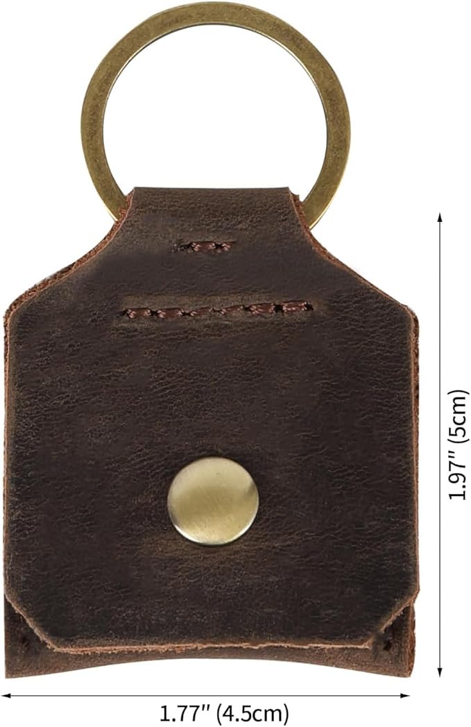 Jack&Chris Genuine Leather SD Card Holder Keychain, Anti-Shock Anti-Dust SD Card Case, Portable Camera Accessories for SD CF CFexpress Micro SD Nano SIM and Micro SIM Cards, Coffee
