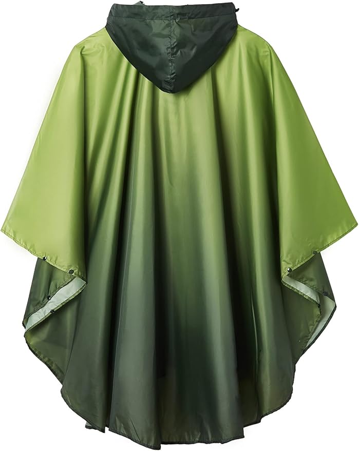 SaphiRose Rain Poncho Jacket Coat Hooded for Adults with Pockets