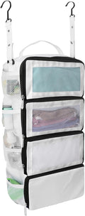 Suitcase Organizer, Travel Luggage Organizer Portable Hanging Travel Shelves Collapsible Hanging Packing Cubes for Carry on Suitcase