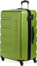 SwissGear 7366 Hardside Expandable Luggage with Spinner Wheels, Green, Checked-Large 27-Inch