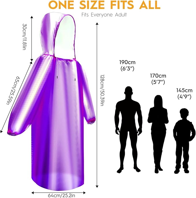 Bruvoalon 6 & 20 Pack Disposable Rain Ponchos for Adults/Youth, Waterproof PE Raincoats with Drawstring, Camping/Emergency