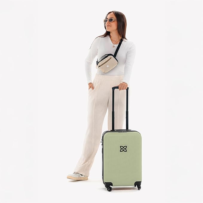 Sherpani Meridian, 22 Inch Carry On Luggage Airline Approved, Rolling Hardside Suitcase 22x14x9, Travel Luggage for Women, Expandable Suitcase, Travel Gift (Sage)