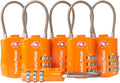6 Pack TSA Approved Travel Combination Cable Luggage Locks for Suitcases & Backpacks - Orange