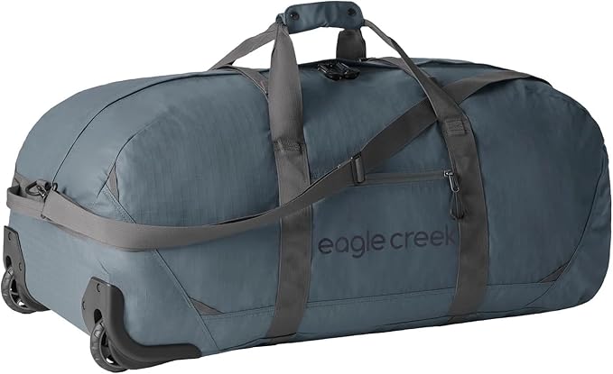 Eagle Creek No Matter What Rolling Duffel - Durable Rolling Bag for Travel - Adjustable Shoulder Strap - Heavy Duty Wheels - Lockable Zippers - Multiple Carry Options - 110L - Smoke