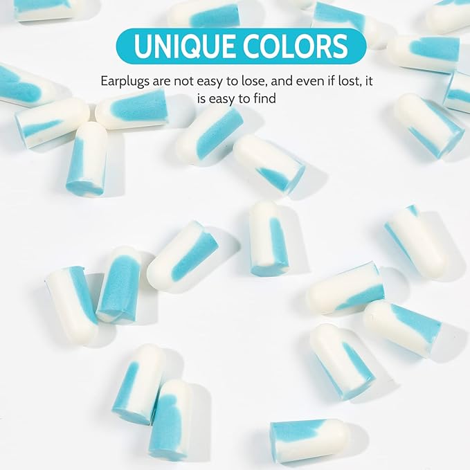 LYSIAN Ultra Soft Foam Ear Plugs for Sleeping Noise Cancelling -10 Box Value Pack - 38dB Noise Reduction Earplug for Sleep,Snoring, Work, Plane Loud Noise, Sky White Blue