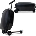 20" Scooter Suitcase for Kids, 2-in-1 Ride On Luggage with Wheels for Boys & Girls Ages 4-15, Foldable Hardshell Carry On Lightweight Travel Suitcase for Airplane
