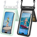 Double Space Waterproof Phone Pouch, 2 Pack Waterproof Phone Case with Lanyard for iPhone 16 15 Pro Max Galaxy S23 Pixel 7a up to 8.5’’, Cellphone Dry Bag for Beach Vacation Travel Cruise Essentials