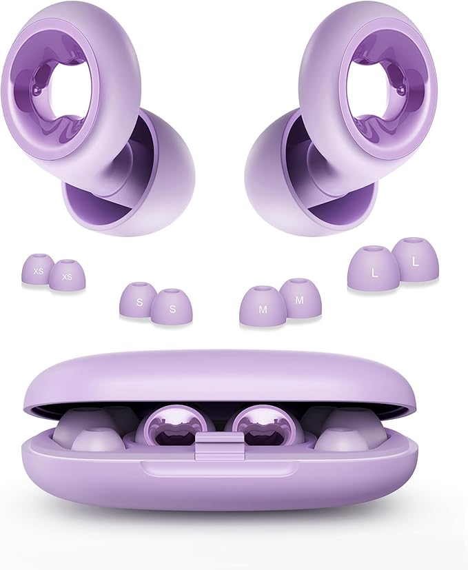 Ear Plugs for Sleeping Noise Cancelling: 45db Ultra-Comfy Reusable Noise-Reducing Earplugs for Concerts/Shooting/Travel/Snoring-Silicone Hearing Protection Earbuds with 8 Eartips