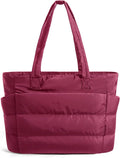 BAGSMART Tote Bag for Women, Lightweight Puffy Tote Bag with Compartments Shoulder Bag Handbag for Travel, Work, Gym,
