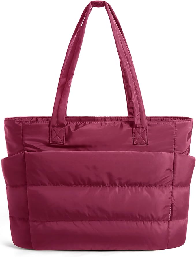 BAGSMART Tote Bag for Women, Lightweight Puffy Tote Bag with Compartments Shoulder Bag Handbag for Travel, Work, Gym,