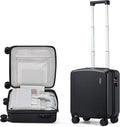 Hanke 16 Inch Underseat Carry On Luggage, Airline-Approved Hard Shell Small Suitcase with Spinner Wheels, Lightweight Tsa Lock Travel Luggage for Short Trips(Jet Black)