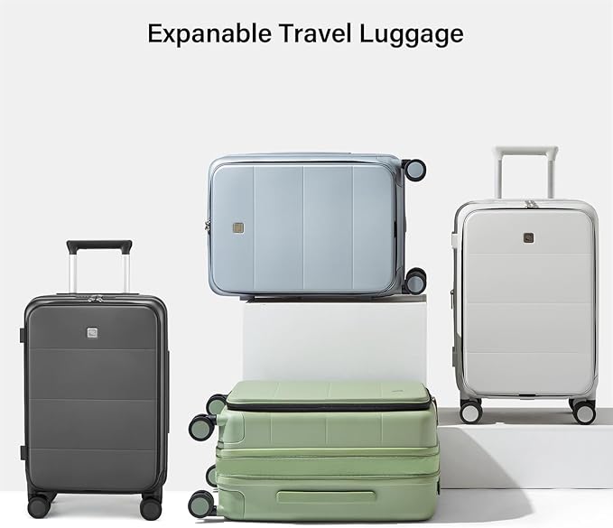 Hanke Hardside Expandable Checked Luggage, 24 Inch Top Opening Trunk Luggages with Spinner Wheels, All-PC Hard Shell Suitcase, Lightweight TSA Checked-Medium(Graphite Grey, 83L)