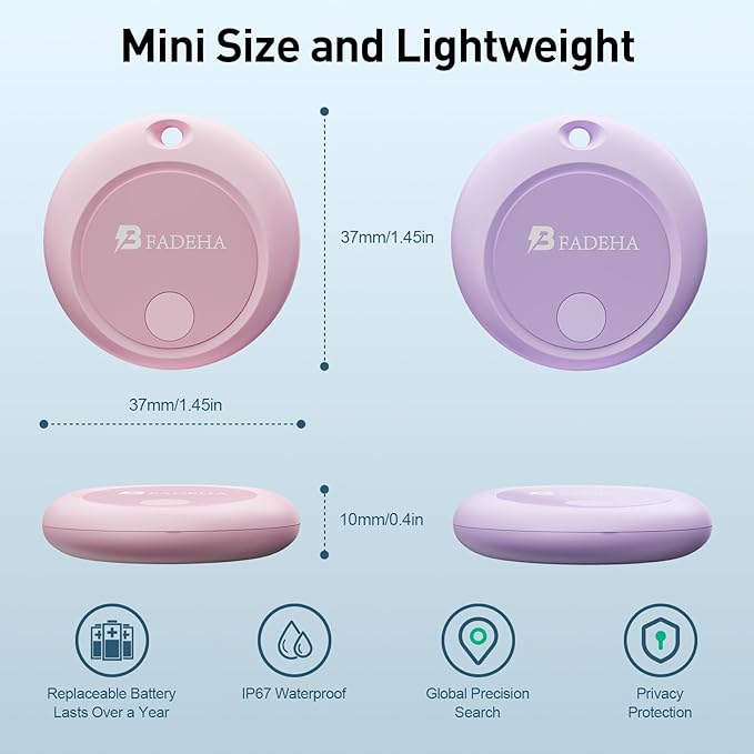 2025 [Apple MFi Certified] (iOS Only) Bluetooth Tracker Smart Finder for Apple Find My, iPhone Card Wallet Finder GPS Tracker, 5-10 Years Battery, Keys Finder and Item Locator for Keys, Bags, Passport