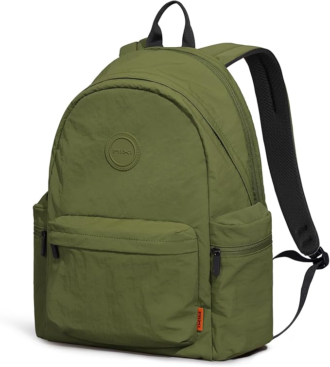 mixi Outdoor Lightweight Backpack Casual Carry On Laptop Backpack Travel Bookbag for Women Men, Water Resistant Durable Hiking Bag for Camping Weekender Sports College Work, 17 Inch, Jungle Green