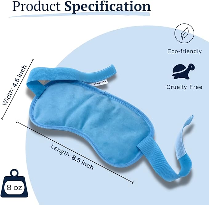 Solayman’s Reusable Gel Eye Mask – Hot & Cold Therapy Eye Ice Pack with Soft Fleece Cover for Puffy Eyes, Dark Circles, Migraines, Stress & Headache Relief – Cooling Compress Eye Mask (Blue)