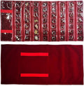 Travel Jewelry Roll Bag Portable Organizer Pouch With Grids&PVC Cover Storage Bags for Necklace, Bracelet, Bracelet,Ring, Badge, Pendant