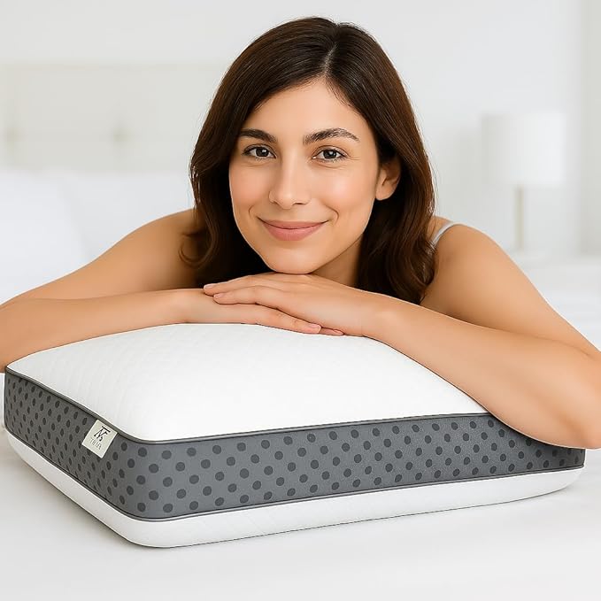 Royal Therapy Memory Foam Pillow, Queen Pillow Neck Pain Relief, Neck and Shoulder Pain, Side Sleeper, Cervical