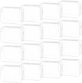 16 Pack Waterproof Cosmetic Bag TSA Approved Toiletry Bag, Portable Travel Pouch with Zipper, Vinyl Plastic Organizer Storage for Men and Women (White-L)